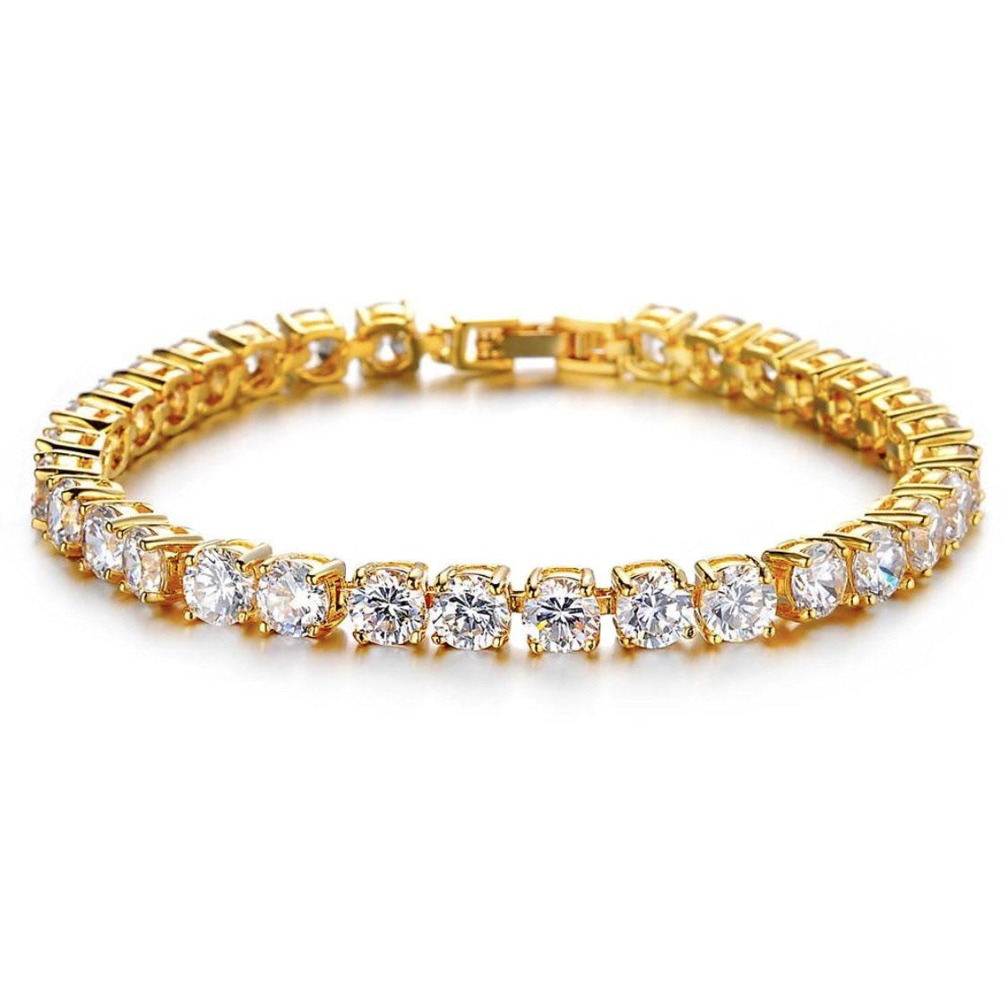 Alloy Tennis Bracelet With Austrian Rhinestones