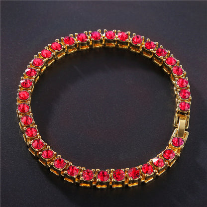 Alloy Tennis Bracelet With Austrian Rhinestones