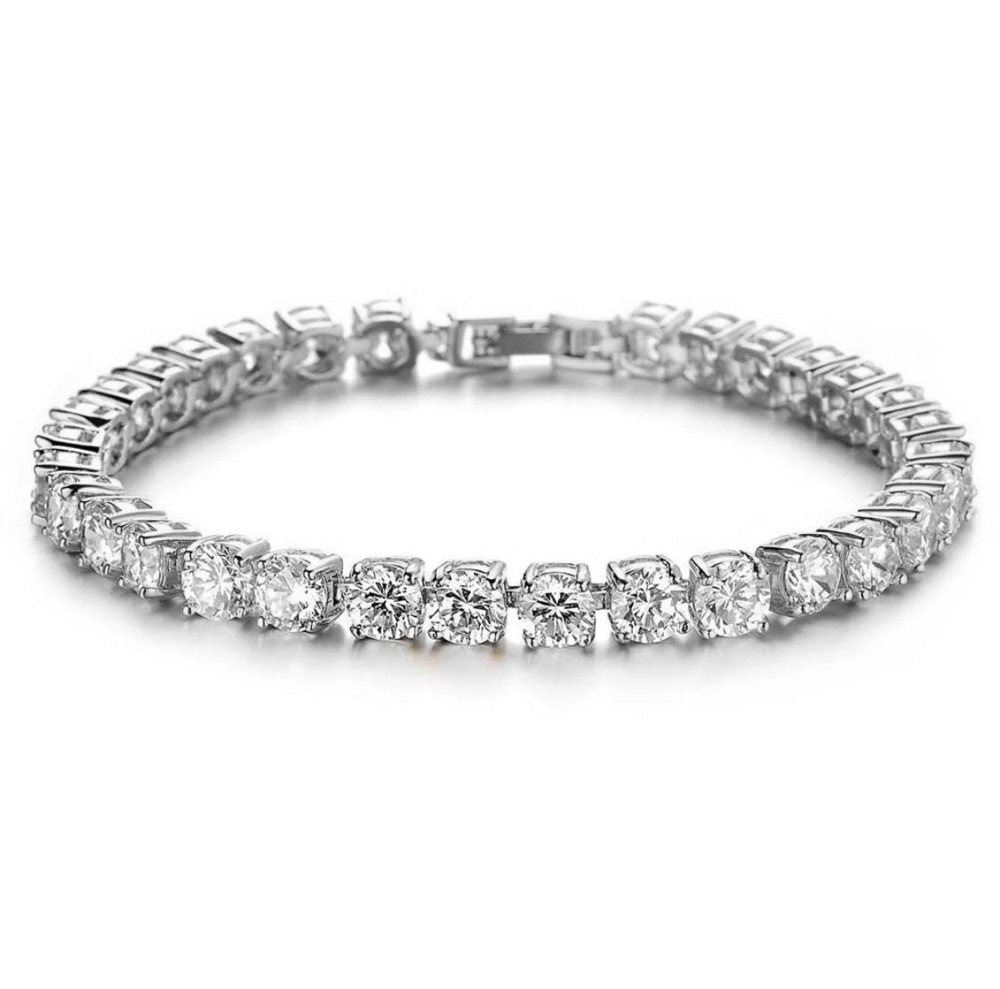 Alloy Tennis Bracelet With Austrian Rhinestones